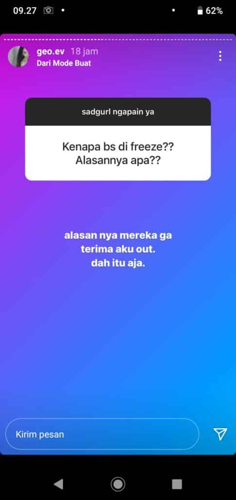 Penjelasan Freeze Baby G