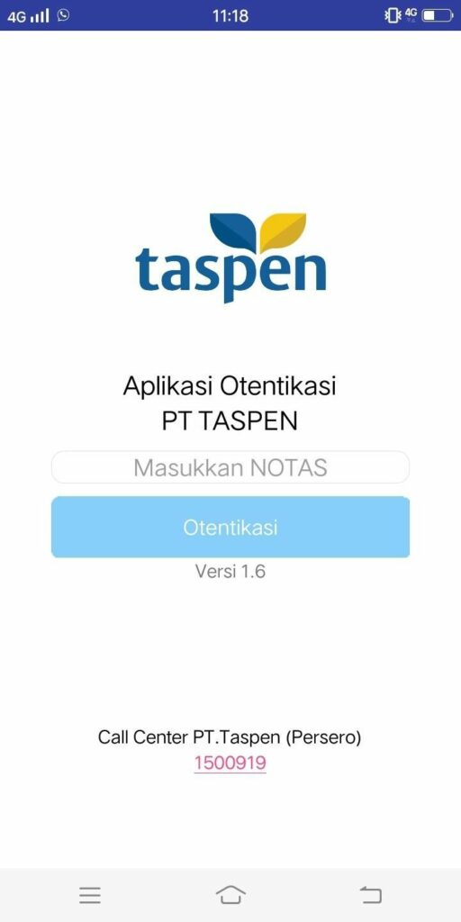 Aplikasi taspen otentikasi