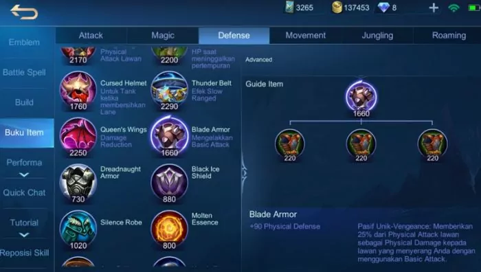 Blade armor mobile legends