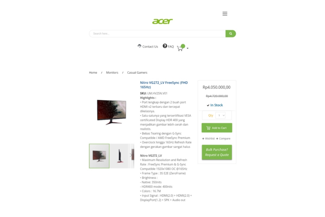 Monitor Acer Nitro VG272_LV 6