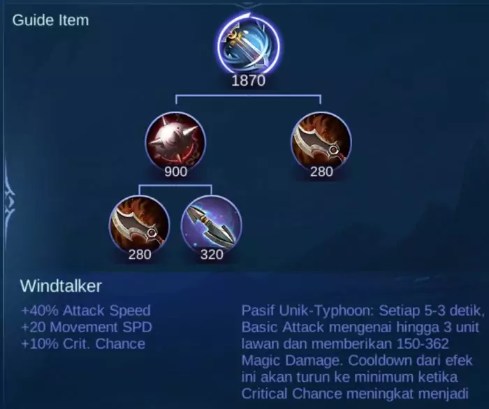 Item Physical Attack Mobile Legends Windtalker