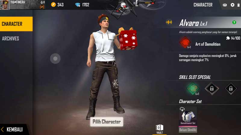 Skill Karakter Alvaro Free Fire