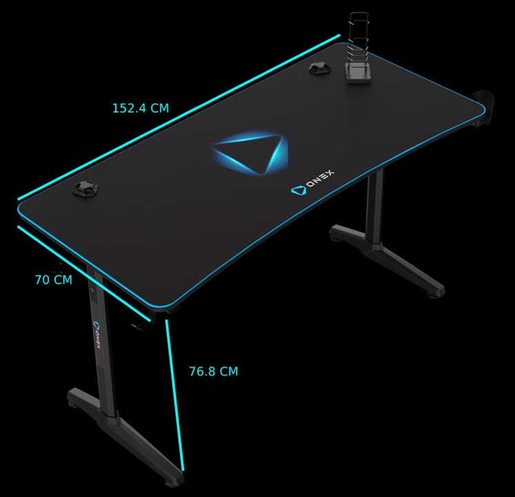 review onex gd1600h gaming desk meja 60"