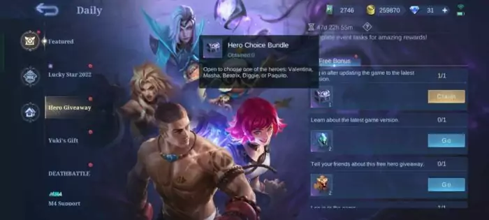 Hero Gratis Mobile Legends