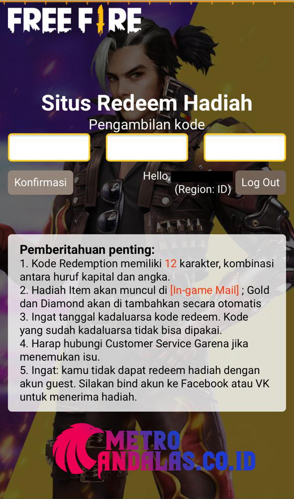 kode redeem ff