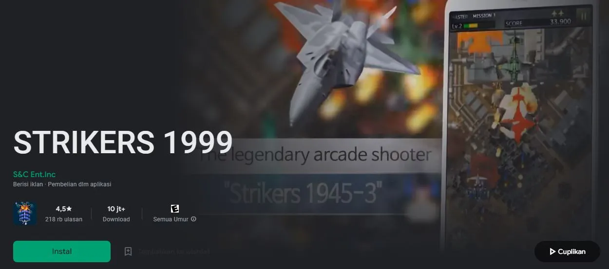 Striker 1945 3 adalah game jet tempur