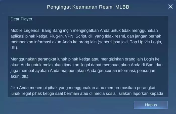 Aturan Baru MLBB