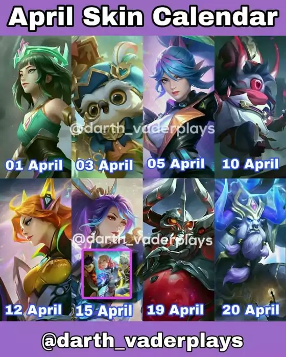 Jadwal Skin Mobile Legends April