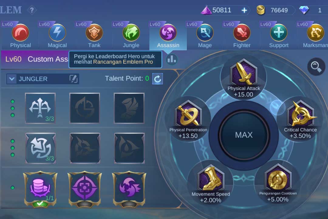 Cara Setting Emblem Mobile Legends 4