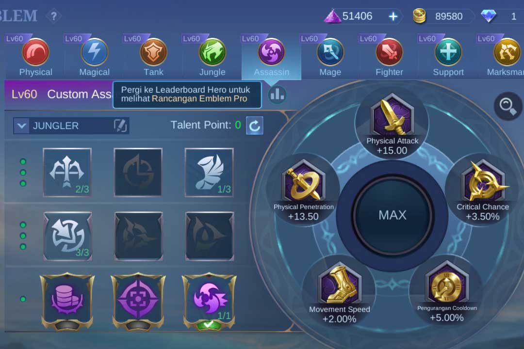 Cara Setting Emblem Mobile Legends 5