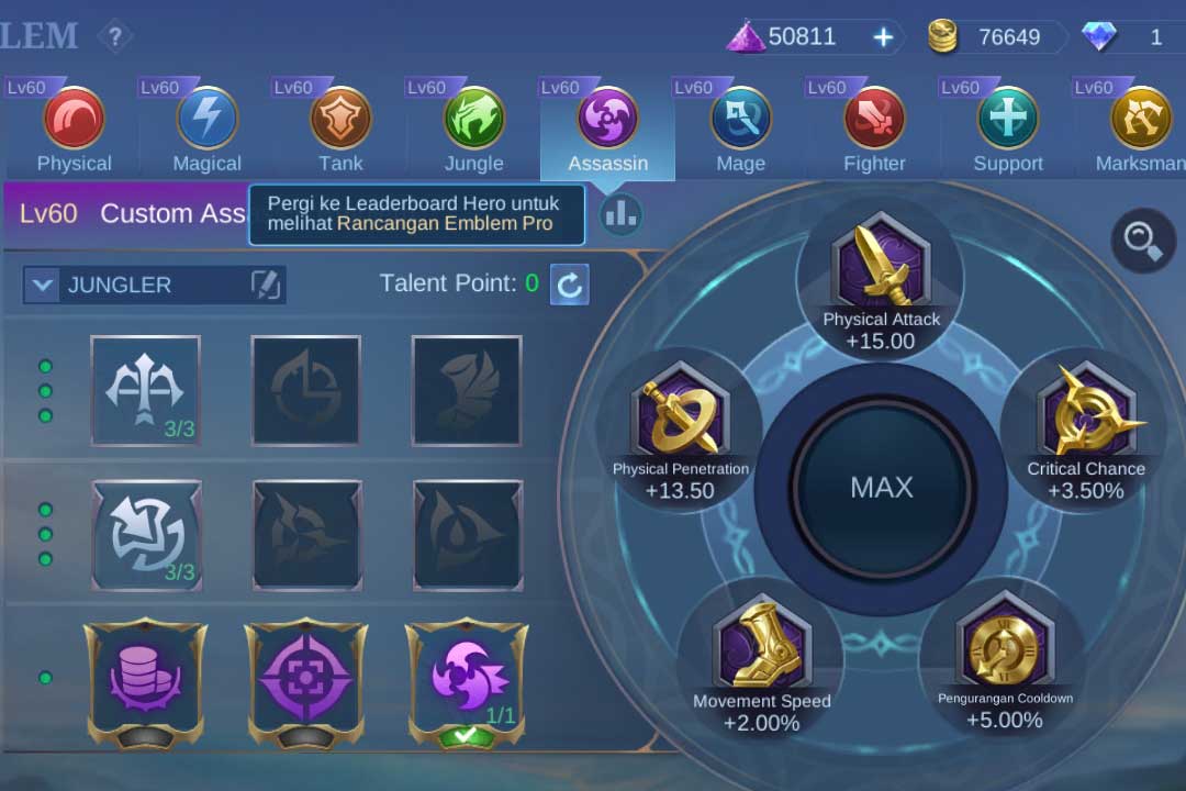 Cara Setting Emblem Mobile Legends 7